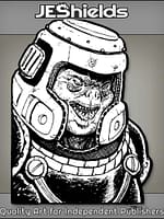 Helmed Alien Juggernaut Warrior Man without Nose by Jeshields