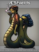 Snake Serpent Man with Pack and Pipe by Jeshields and Juan Gutierrez