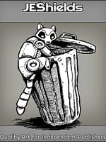 Robot Raccoon Searching in Garbage by Jeshields