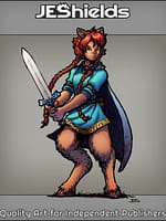 Faun Fighter with Sword and Braids by Jeshields and JuanGutierrez