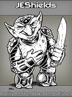 Goblin Holding Blade in Studded Armor by Jeshields