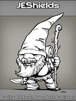 Adventure Gnome with Blade and Staff by Jeshields