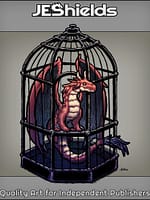 Tiny Happy Dragon Inside a Cage by Jeshields and Juan Gutierrez