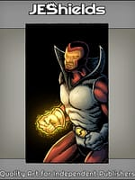 Superhero with Glowing Fists and High Collar by Jeshields and Juan Gutierrez