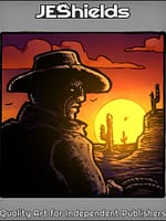 Western Cowboy with Rope and Setting Sun by Jeshields and Juan Gutierrez