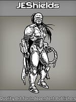 Armored Robocop Lady holding Rope by Jeshields