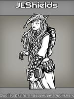 Female Alchemist Elf with Backpack by Jeshields