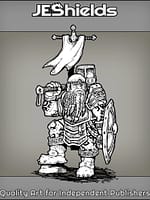 Rune Covered Dwarf with Armor and Flag by Jeshields