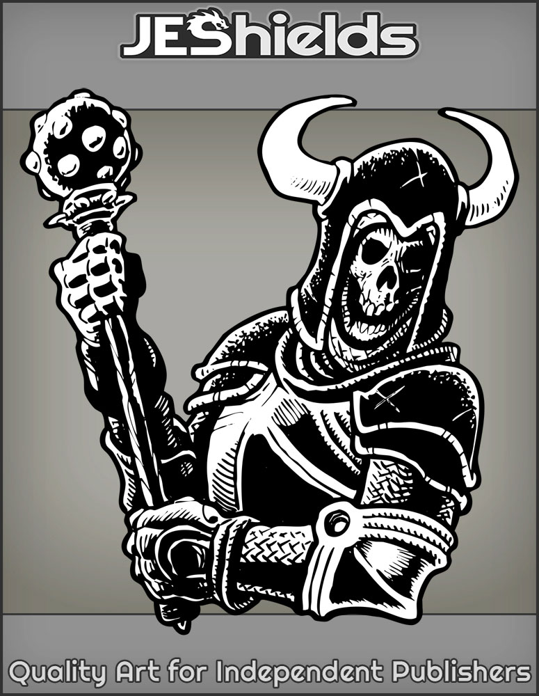 Skeleton with Mace in Dark Armor by Jeshields