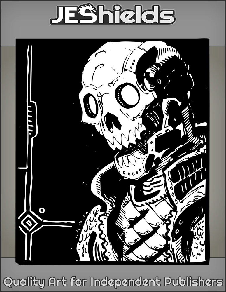 Skull Cyborg in Padded Jacket by Jeshields