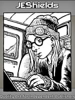 Female Computer Hacker in Van by Jeshields