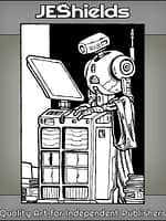 Library Book Droid in Robes by Jeshields