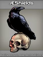 Dark Raven on Skull by Jeshields and Juan Gutierrez