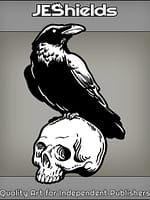 Dark Raven on Skull by Jeshields