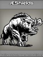 Giant Boar with Bood Tusks by Jeshields