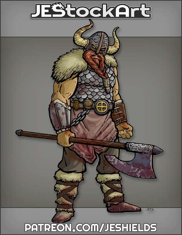 Bloodied Viking with Axe by Jeshields