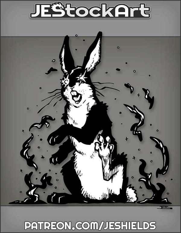 Crazed Black Rabbit Being Affected By Dark Elements by Jeshields