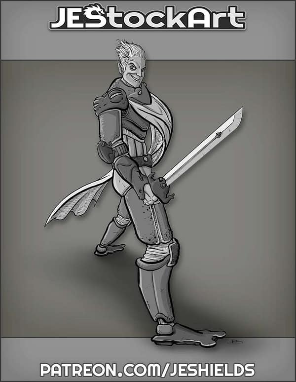Elven Swordsman in Frog Armor by Jeshields