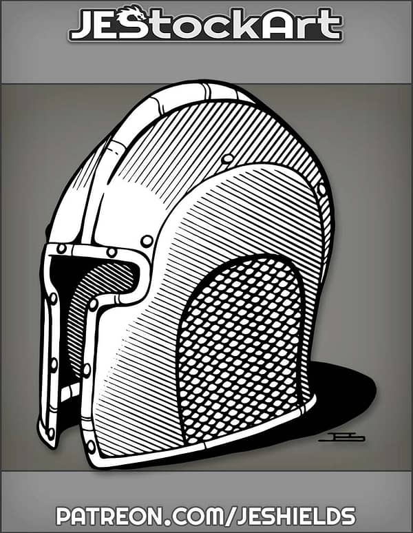 Helm With Side Scales And Rivets by Jeshields