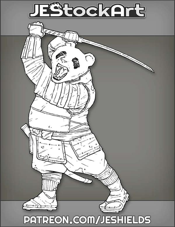 Samurai Panda With Katana Blade by Jeshields