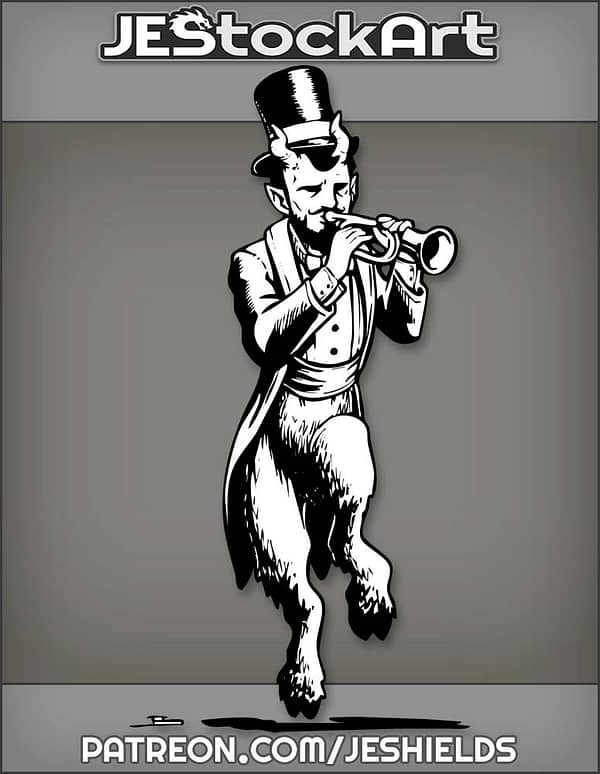 Satyr In Victorian Clothes Plays The Trumpet by Jeshields