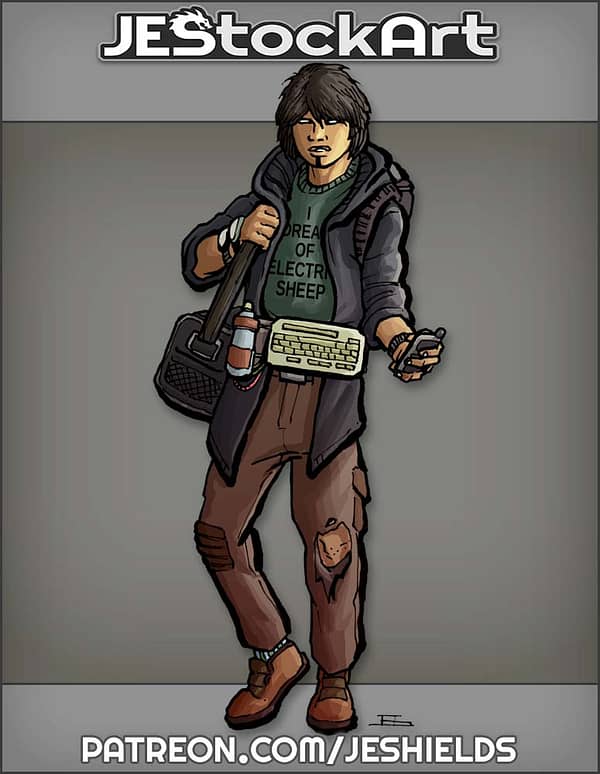 Hacker With Duffel Bag And Cell Phone by Jeshields