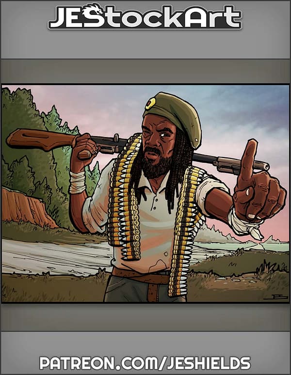 Militant Leader With Dreads In Wilderness by Jeshields