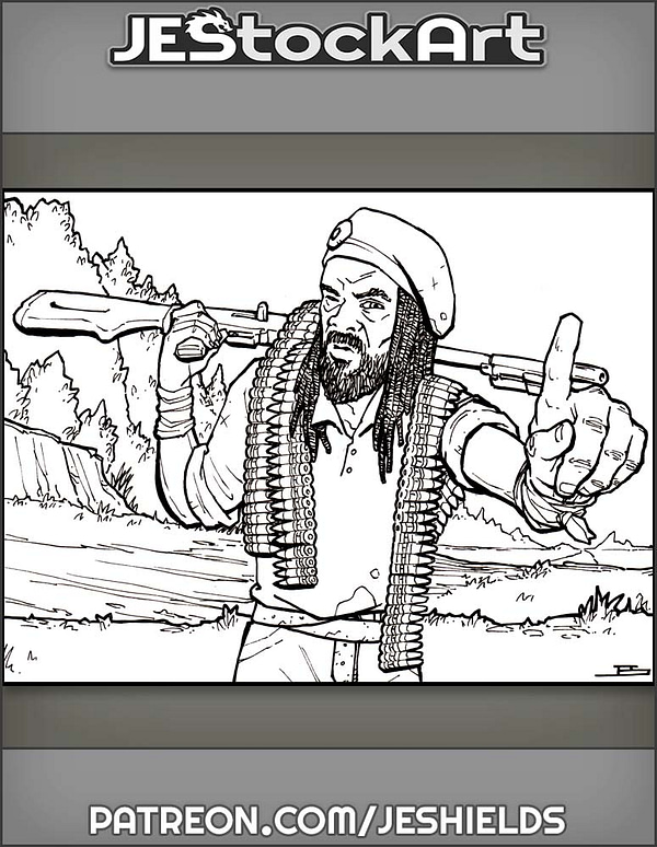 Militant Leader With Dreads In Wilderness by Jeshields