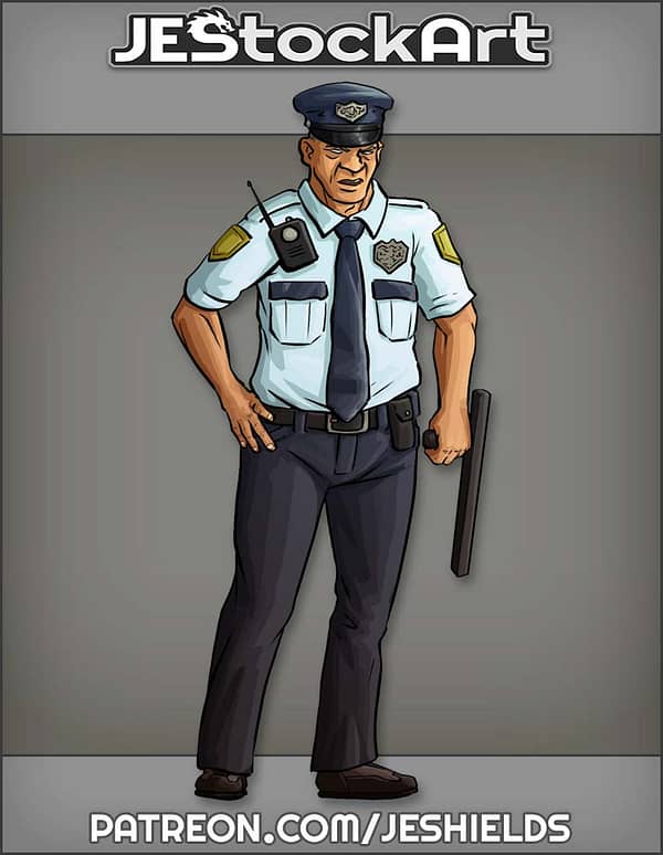 Older White Male Police Officer by Jeshields