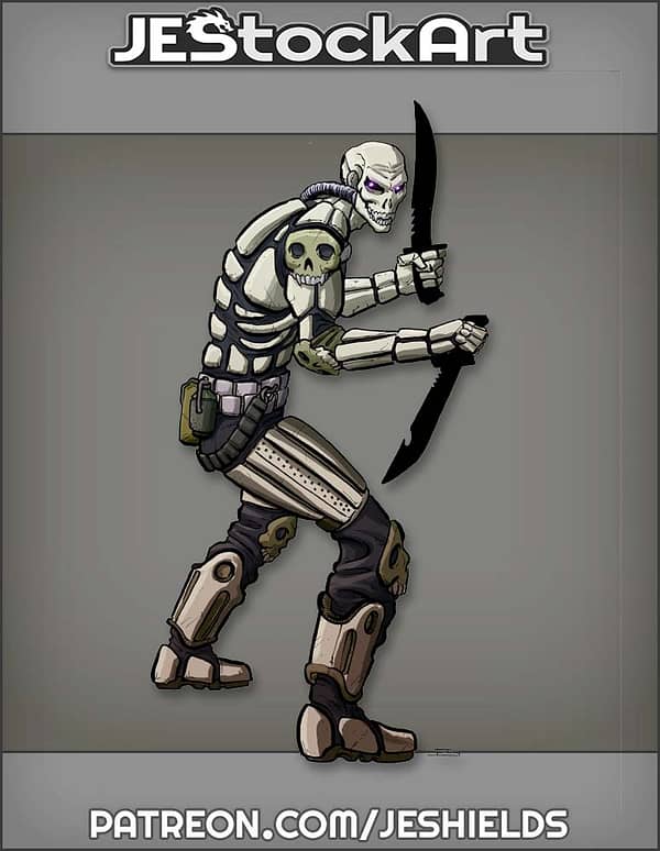 Mercenary in Skeletal Armor by Jeshields