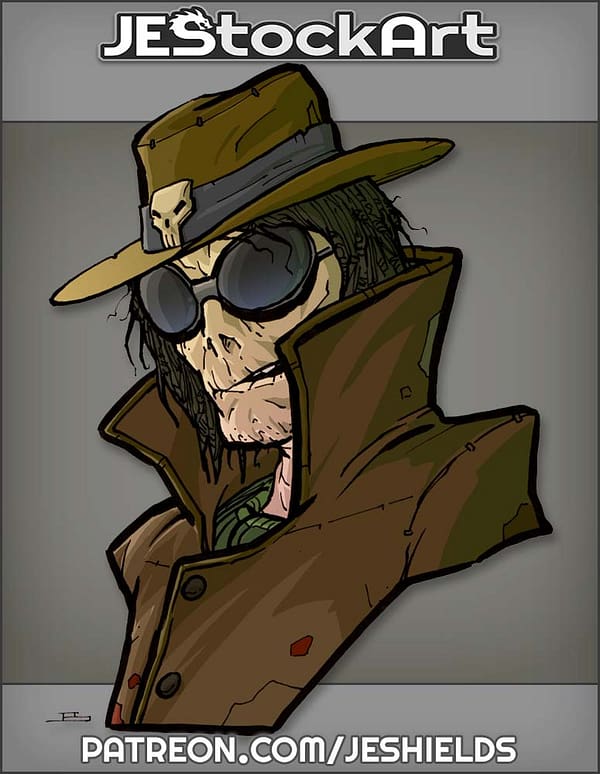 Undead Urban Cowboy With Sunglasses And Hat by Jeshields