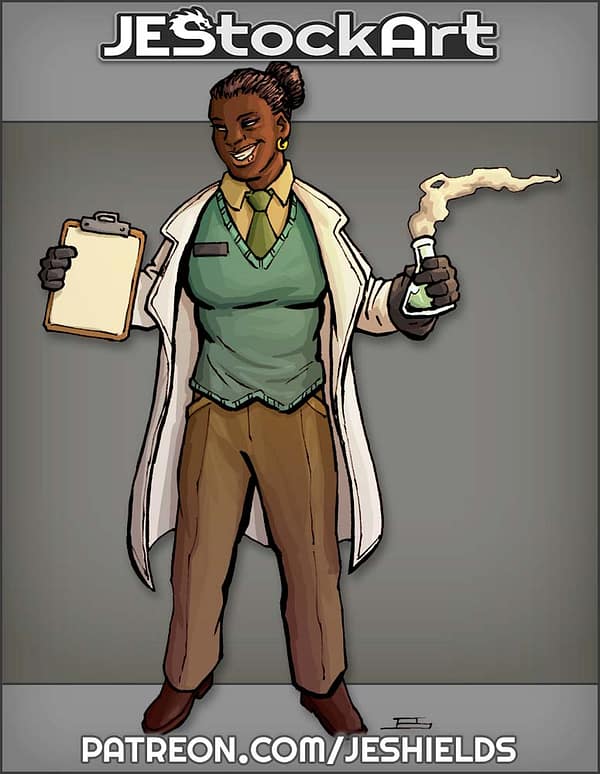 African American Scientist With Beaker by Jeshields