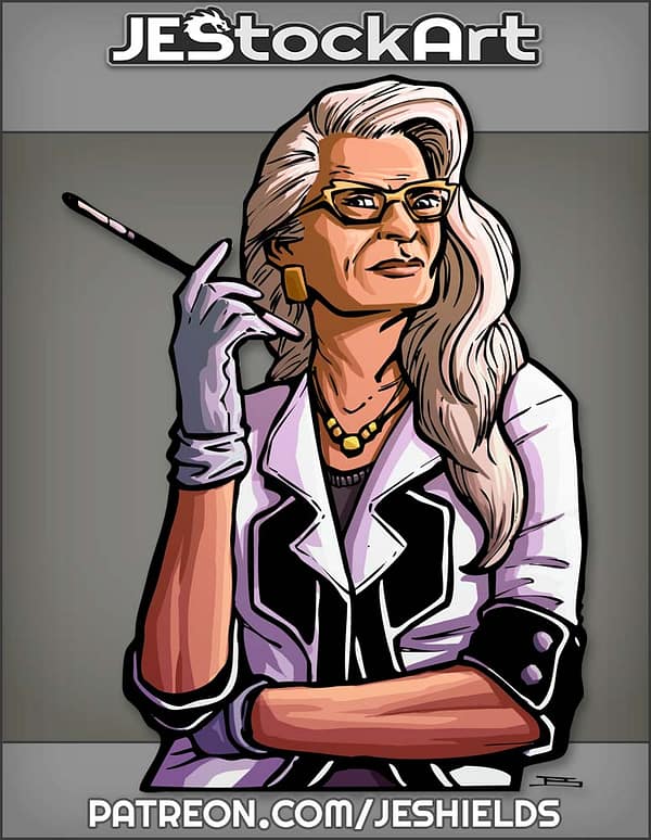 Wealthy Woman In Gloves And Glasses With Cigarette by Jeshields