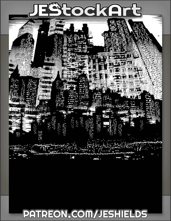 Tall Dark Cybperunk City at Night by Jeshields