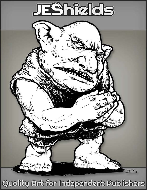 Squat Goblin with Big Head Schemes in Fur Clothing by Jeshields