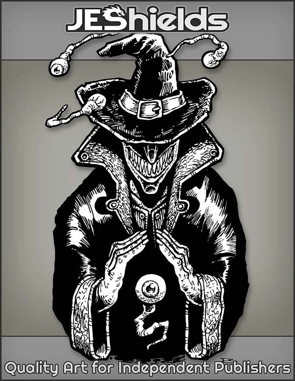 Eyeball Warlock Witch with Wicked Grin by Jeshields