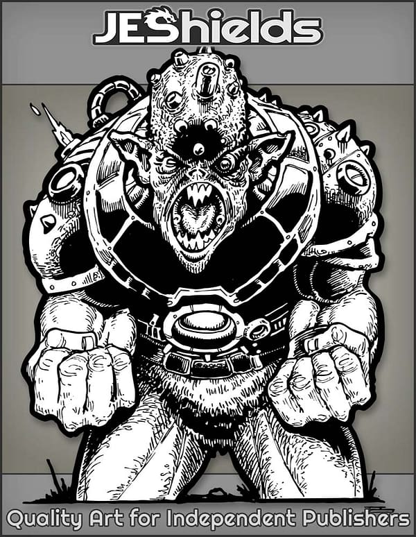 Angry Alien Ogre with Cybernetic Brain Implants by Jeshields