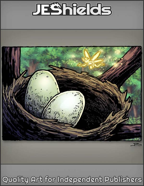 Tiny Fairy Inspects Nest with Eggs by Jeshields and Ben Soto