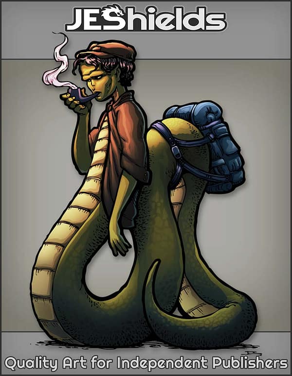 Snake Serpent Man with Pack and Pipe by Jeshields and Juan Gutierrez