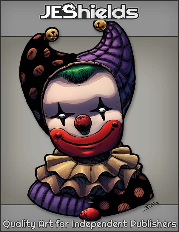 Friendly Clown Face with Starry Eyes and Bells by Jeshields and Juan Gutierrez