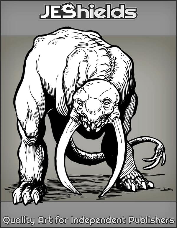 Armless Bipedal Beast with Tusks by Jeshields