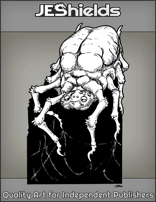 Bulbous Brain Spider with Web by Jeshields