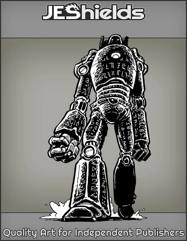 Gargantuan Robot with Rune Covered Body by Jeshields