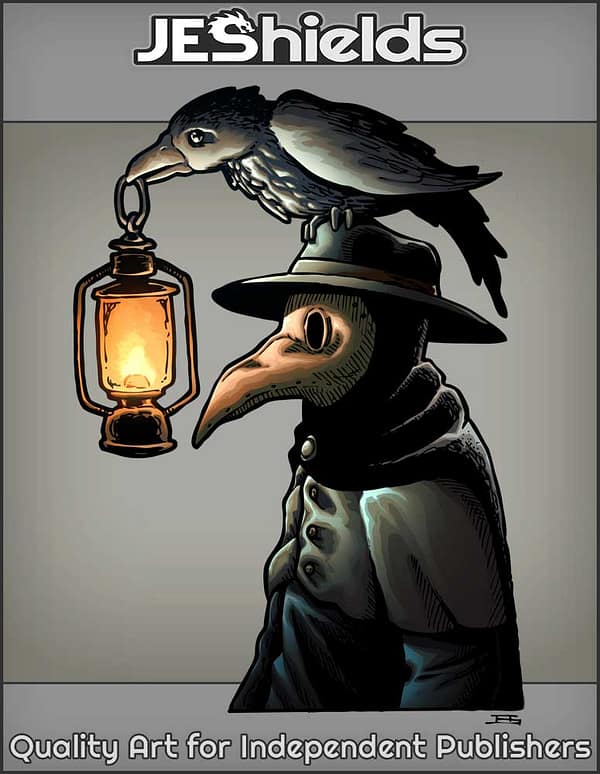 Plague Doctor with Lantern and Raven by Jeshields and Juan Gutierrez