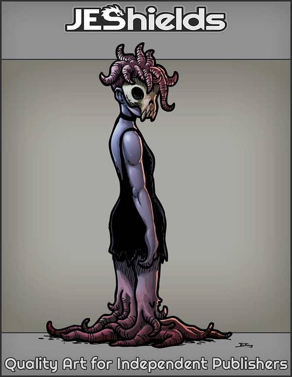 Girl with Skull Mask and Tendrils by Jeshields and JuanGutierrez