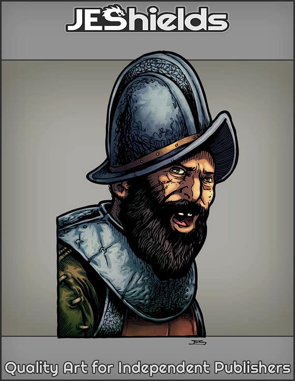 Conquistador Soldier with Beard and Rounded Helmet by Jeshields and Juan Gutierrez