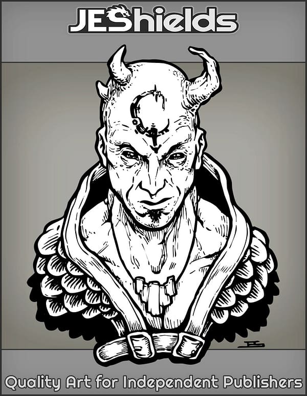 Demon with Three Horns Wearing Runes by Jeshields