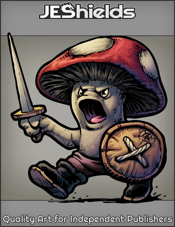 Mushroom Fighter with Button Shield by Jeshields and Juan Gutierrez