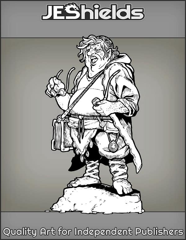 Fat Halfling Holding Pipe by Jeshields
