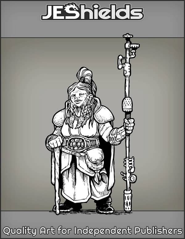 Female Dwarven Warrior with Beard by Jeshields